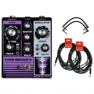Death By Audio Death by Audio Echo Dream 2 Delay Pedal with Fuzz and Modulation w/ 4 Cables