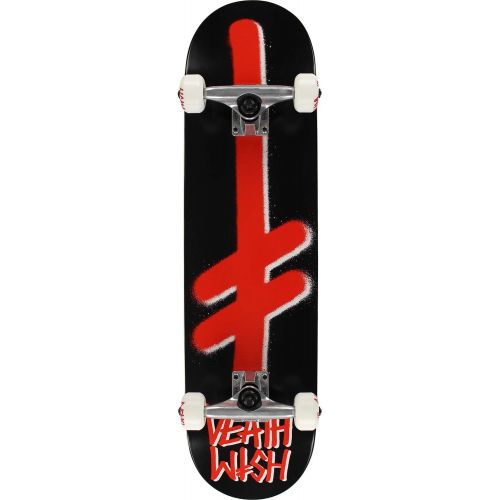  Deathwish Skateboards Deathwish Complete Skateboard Gang Logo Black/White 8.25