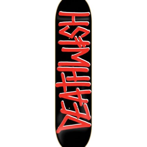 Deathwish Skateboards Deathspray Black/Red Skateboard Deck - 8 x 31.5 with Black Magic Black Griptape - Bundle of 2 Items