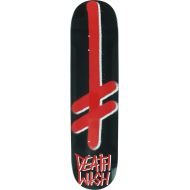 Deathwish Skateboards Gang Logo Black/Red Skateboard Deck - 8.5 x 32 with Black Magic Black Griptape - Bundle of 2 Items