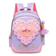 Debbieicy Cute Waterproof PU Leather Loving Heart Princess Bag Kids Backpack for Girls (Blue)