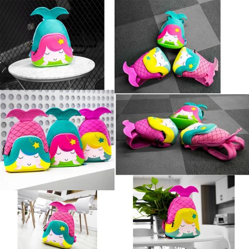  Debbieicy Mermaid Bag 10.6 Waterproof Toddler Kids Cute 3D Animal Preschool Backpack for Little Girls (Rose)