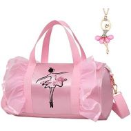 [아마존베스트]Debbieicy Cute Ballet Dance Bag Tutu Dress Bag with Necklace Girls (Pink2 of Long Mesh)