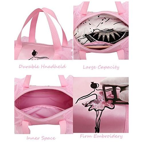  [아마존베스트]Debbieicy Cute Ballet Dance Bag Tutu Dress Bag with Necklace Girls (Pink2 of Short Mesh)