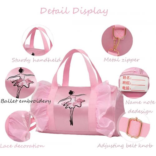  [아마존베스트]Debbieicy Cute Ballet Dance Bag Tutu Dress Bag with Necklace Girls (Pink2 of Short Mesh)