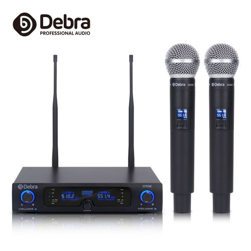  Amazing Sound!!! Debra audio D-102 UHF Wireless Microphones System Dual Channel Handheld Micrs for profession Show host, foutdoor wedding, Conference, Karaoke,Church,Speech, Evenin