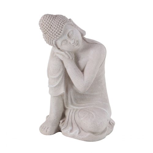  DecMode Decmode Traditional 20 X 13 Inch Gray Resin Sitting Buddha Sculpture