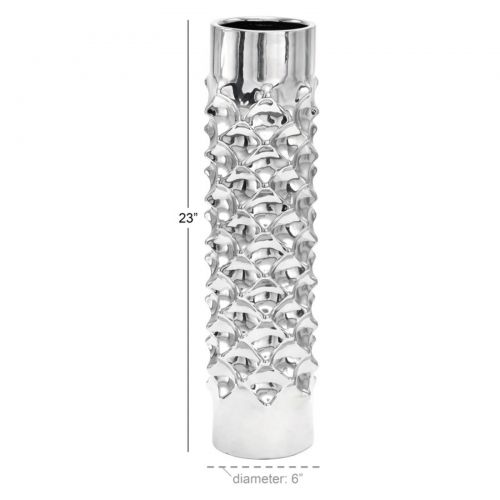  DecMode Decmode Ceramic Vase, Silver