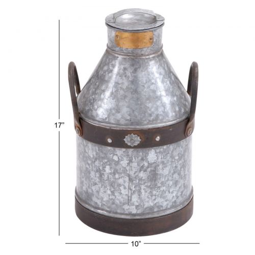  DecMode Decmode Metal Galvanized Milk Can, Multi Color