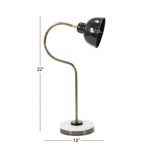  DecMode Decmode Industrial 22 Inch Black Iron And Marble Task Lamp