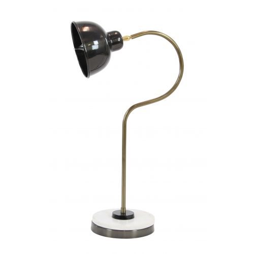  DecMode Decmode Industrial 22 Inch Black Iron And Marble Task Lamp