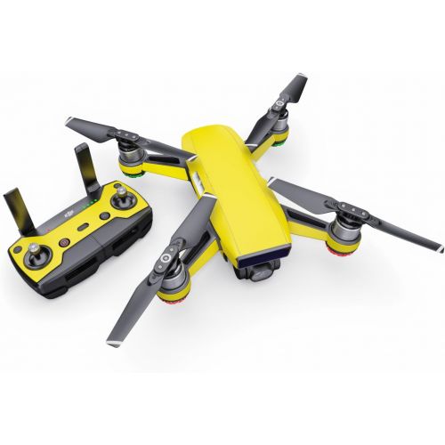 DecalGirl Solid State Yellow Decal for Drone DJI Spark Kit - Includes Drone Skin, Controller Skin and 1 Battery Skin