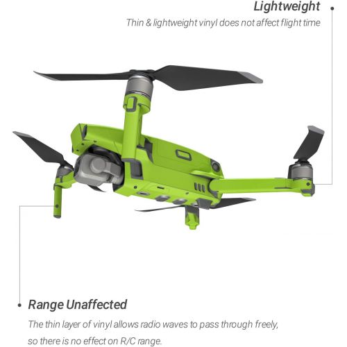  DecalGirl Solid State Lime Decal Kit for DJI Mavic 2/Zoom Drone - Includes 1 x Drone/Battery Skin + Controller Skin