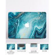 /DecalRow Marble Laptop Skins Gold Marble MacBook Keyboard Skin MacBook Pro 2016 MacBook Air Ocean Wave Skin Mac Air Skin MacBook Pro 15 Case DR3146