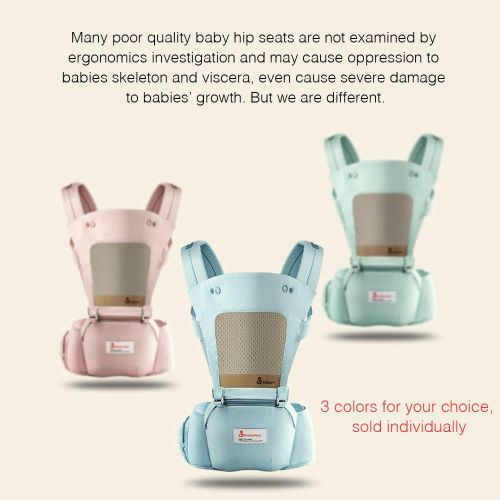  Decdeal Baby Hip Seat Carrier Ergonomic Toddler Waist Seat Foldable Soft Carrier with Windproof Cap Bib for All Seasons Kidsapro