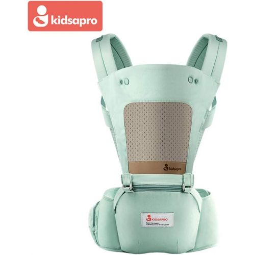  Decdeal Baby Hip Seat Carrier Ergonomic Toddler Waist Seat Foldable Soft Carrier with Windproof Cap Bib for All Seasons Kidsapro