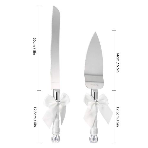  Decdeal Edelstahl Tortenheber und Kuchenmesser Bandern oder Sackleinen Spitze Sagezahnblatter und Harzgriffe
