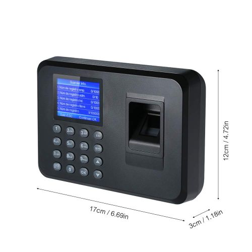  [아마존베스트]Decdeal Biometric Fingerprint Attendance Machine TFT LCD Display USB Fingerprint Attendance System Time Clock Employee Checking-in Recorder (2.4‘’)