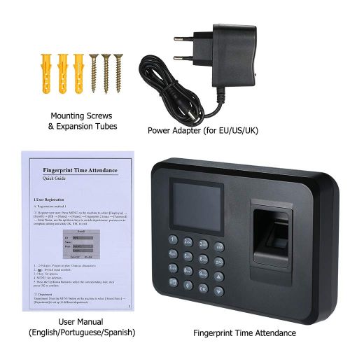  [아마존베스트]Decdeal Biometric Fingerprint Attendance Machine TFT LCD Display USB Fingerprint Attendance System Time Clock Employee Checking-in Recorder (2.4‘’)