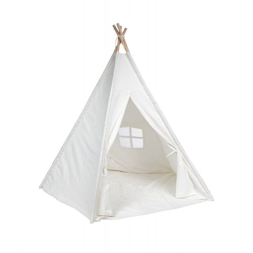  DeceStar White Color with Bottom and Window Kids Teepee Indoor Playhouse