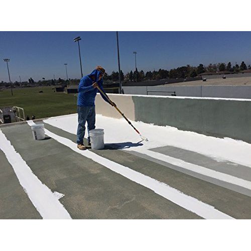  Deck Flex Elastomeric Roof Coating (5 Gallons) - Siliconized, Weather-Resistant White Reflective Protection  Up to 30% Energy Savings  Paint or Roll On RV, Metal, Asphalt, Flat o