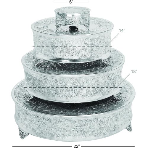  Deco 79 Aluminum Cake Stand for Stylish Host, Set of 4