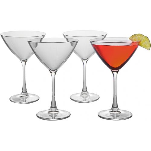  Deco Unbreakable Stemmed Martini Glasses, 12oz - 100% Tritan - Shatterproof, Reusable, Dishwasher Safe Drink Glassware (Set of 4)- Indoor Outdoor Drinkware - Great Holiday and Wedding G