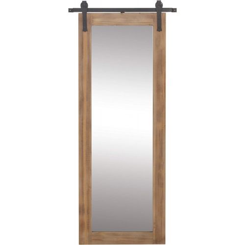  Deco 79 84247 Framed Wood and Metal Wall Mirror, 70 x 32, Brown/Black