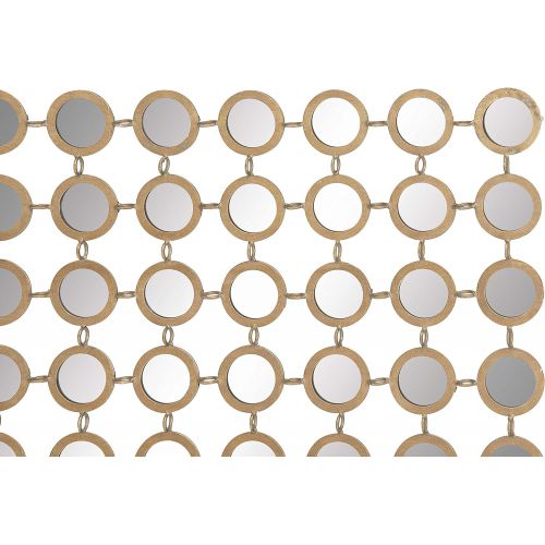  Deco 79 64109 Modern Style Large Square Wall Mirror with Round Gold Metal Mirror Grid, Gold Mirror Wall Decor, Contemporary Wall Mirror, Accent Decor | 39” x 39”, Silver