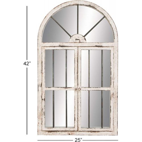  Deco 79 Wood Window Mirror, 42 by 25