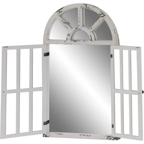  Deco 79 45919 45919 Wall Mirror, White/Brown