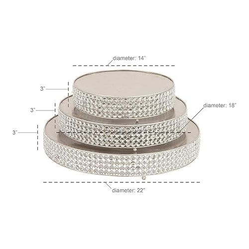  Deco 79 Metal Cake Stand with Crystal Accents, Set of 3 22