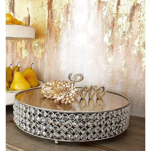  Deco 79 Metal Cake Stand with Crystal Accents, Set of 3 22