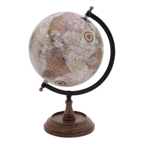  [아마존베스트]Deco 79 Traditional Wood, Metal, and Plastic Decorative Globe, 14H,9W, Multicolored Finish