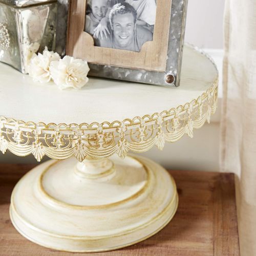  Deco 79 Metal Cake Stand Home Decor, 16 by 9-Inch