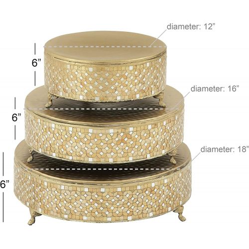  Deco 79 23980 Metal Mosaic Cake Stand (Set of 3), 12/16/18