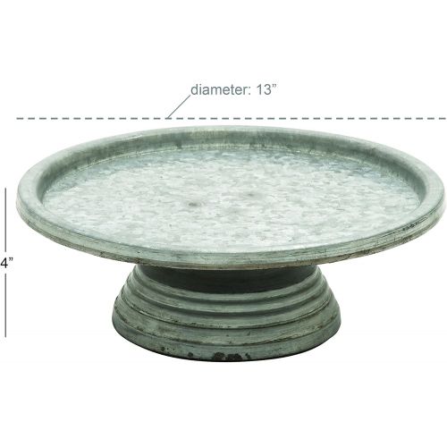  Deco 79 49189 Metal Cake Stand, 13 x 4,Silver