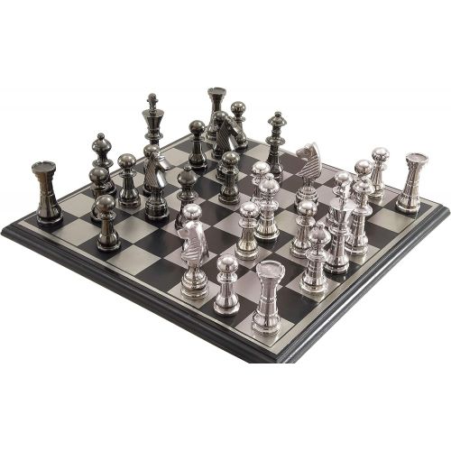  Deco 79 Chess Set, 17 x 17, Black