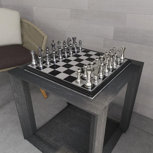  Deco 79 Chess Set, 17 x 17, Black