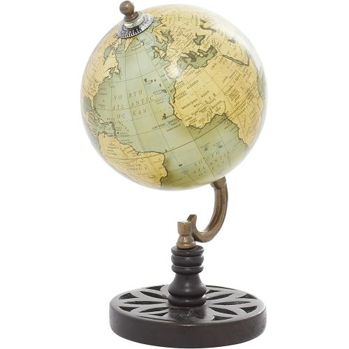  Deco 79 Wood Metal PVC Globe 5 W, 9 H-94436, 5 x 9