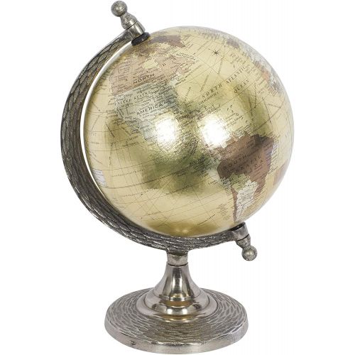  Deco 79 Traditional Metal and Plastic Decorative Globe, 7 W x 10 H, Textured Multicolored Finish