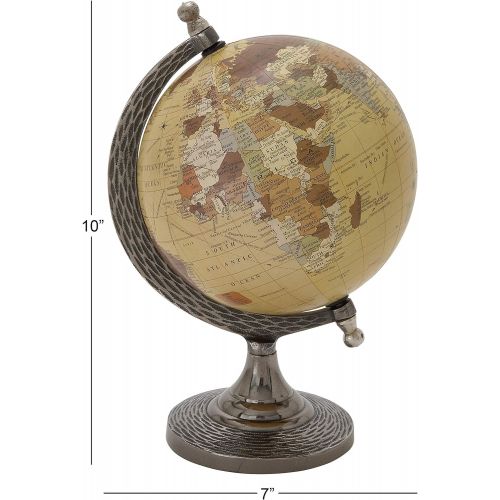  Deco 79 Traditional Metal and Plastic Decorative Globe, 7 W x 10 H, Textured Multicolored Finish