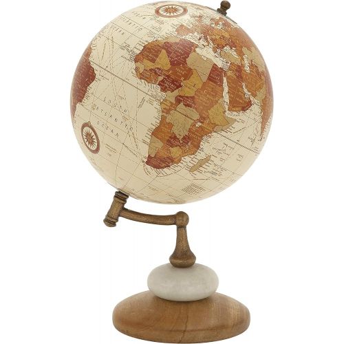  Deco 79 94451 Wood Metal Marble Globe, 8 x 13