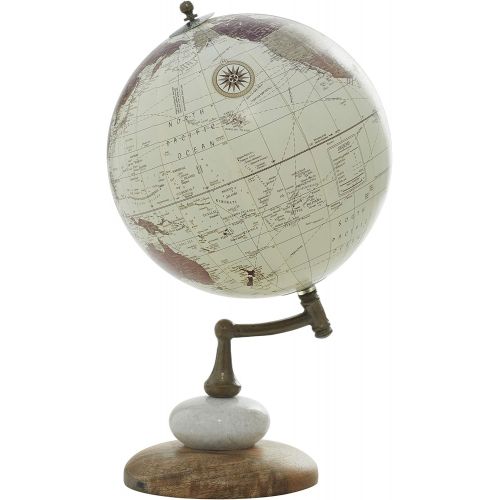  Deco 79 94451 Wood Metal Marble Globe, 8 x 13