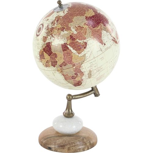  Deco 79 94451 Wood Metal Marble Globe, 8 x 13