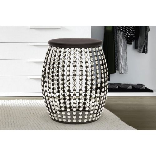  Deco 79 55114 Metal Wood Acrylic Accent Table, 19 x 16, Silver