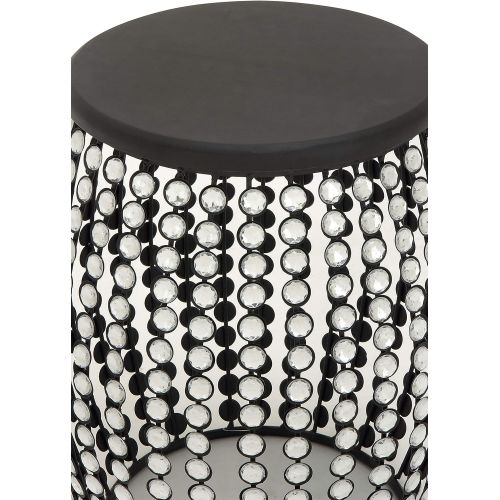  Deco 79 55114 Metal Wood Acrylic Accent Table, 19 x 16, Silver