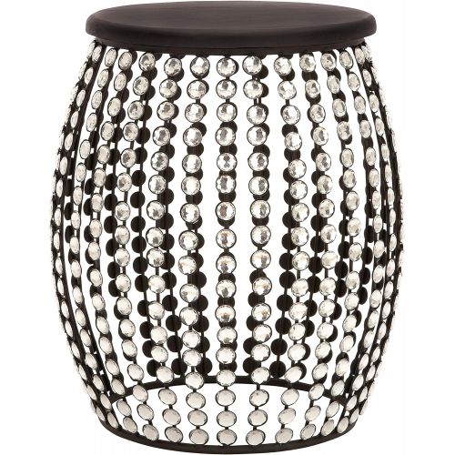  Deco 79 55114 Metal Wood Acrylic Accent Table, 19 x 16, Silver