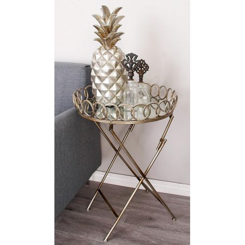  Deco 79 44549 Metal Mirror Tray Table, 20 x 27