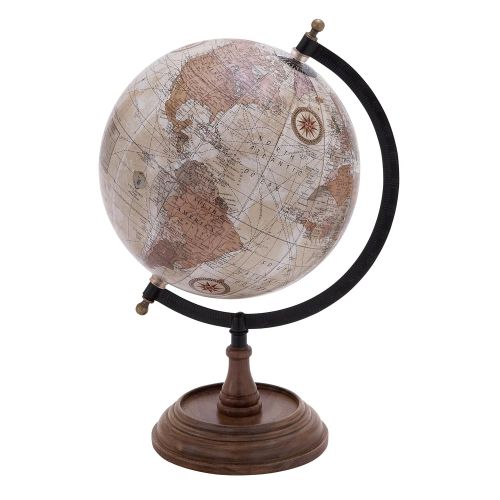 Deco 79 Traditional Wood, Metal, and Plastic Decorative Globe 14H,9W Multicolored Finish